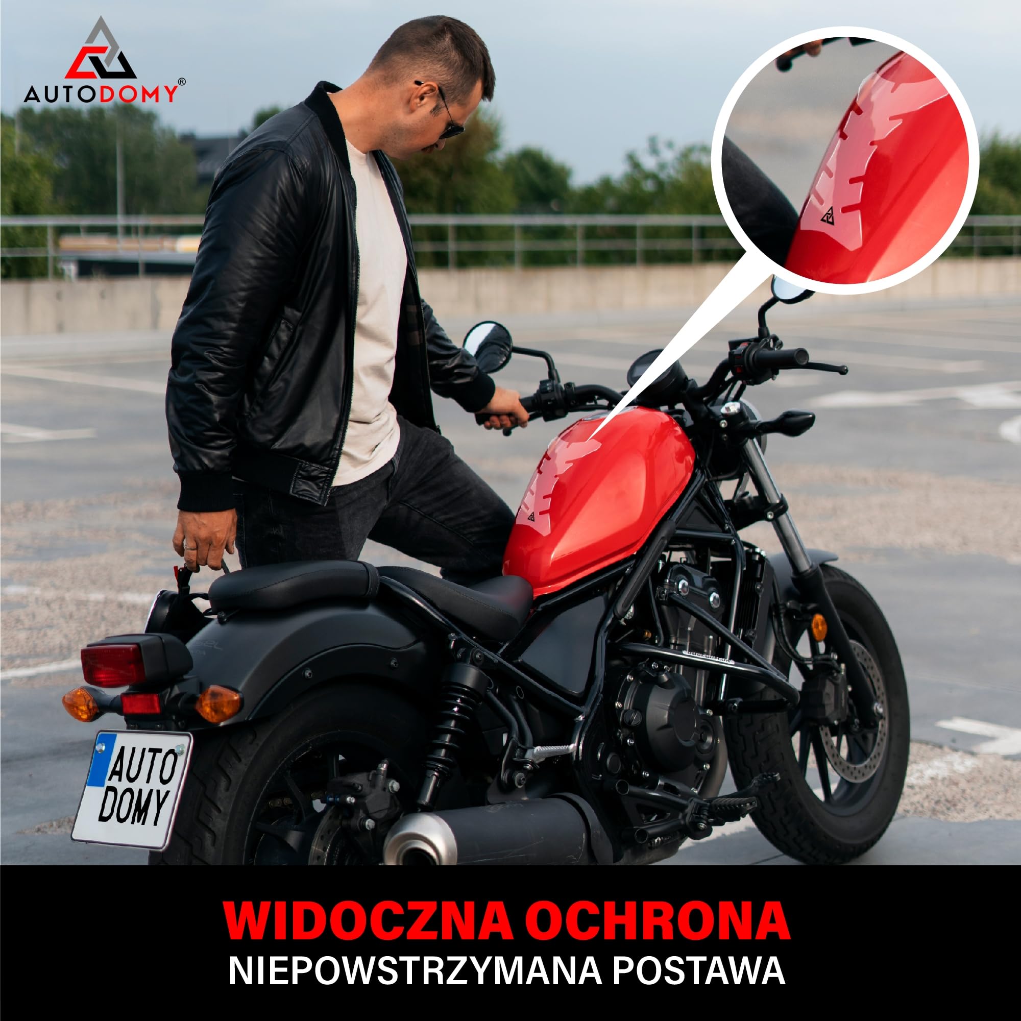 Autodomy Ochrona Zbiornika Paliwa Motocykla Węgiel Przezroczysty V2 20x14 cm | Ochrona Zbiornika Motocykla Odporna na Deszcz i Słońce | Naklejka Zbiornika Pasująca do Każdego Modelu