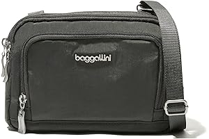 Baggallini Triple Zip with RFID Front Wallet Crossbody Bag for Women Convertible Fanny Pack