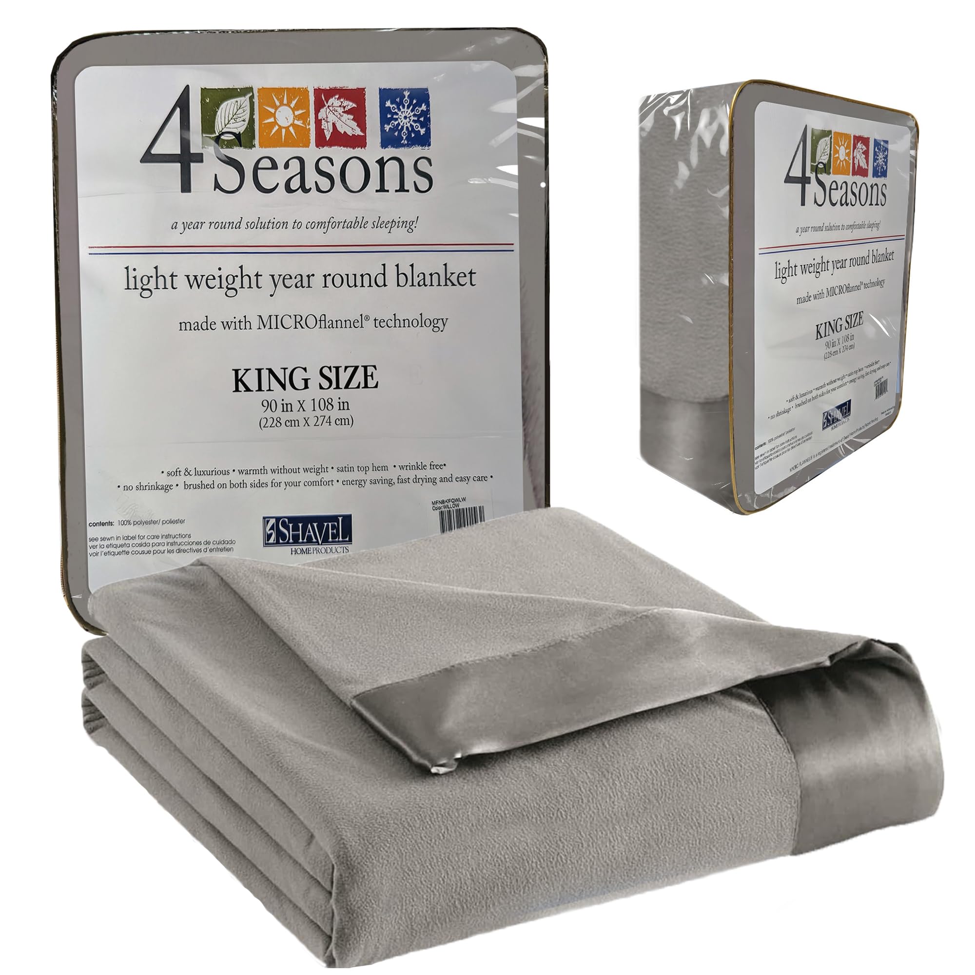 Thermee Micro Flannel King-Size Blanket, Lightweight All Seasons Cozy Blanket