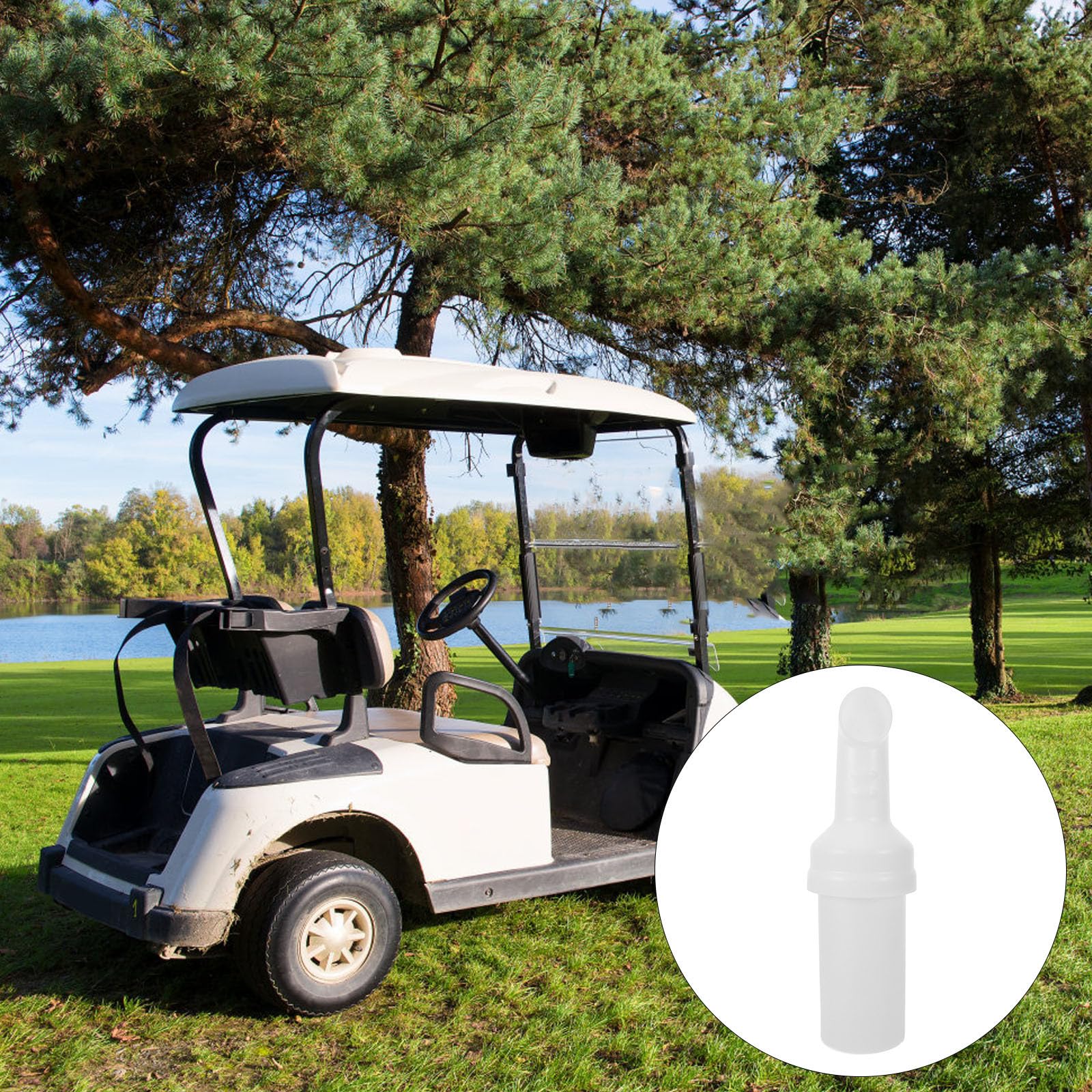 VILLCASE Golfsandflasche aus Kunststoff mit Klappersicherer Halterung zum Aufhängen Am Golfwagen Weiße Sandfüllflasche für Einfaches Nachfüllen Beim Golfspielen