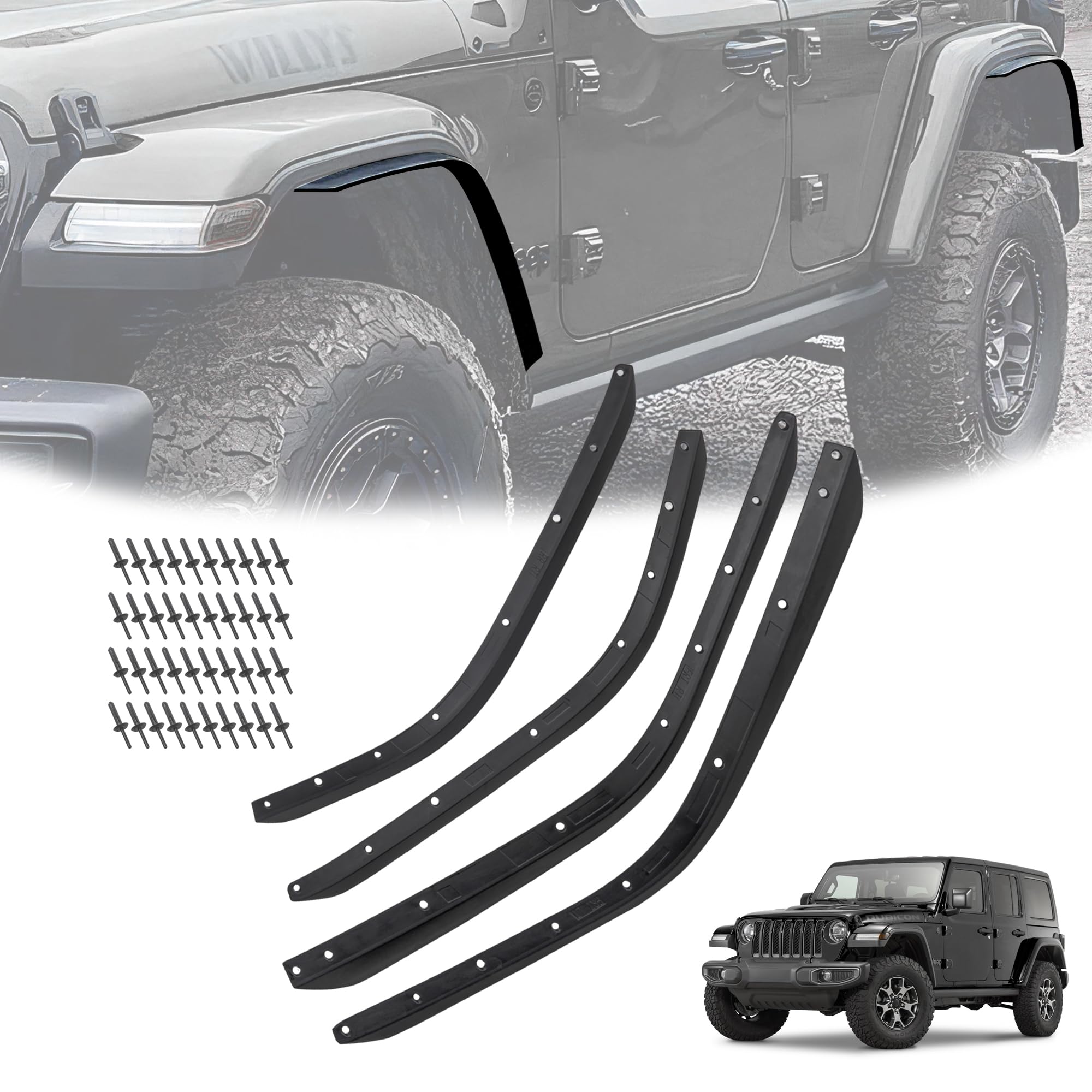Phamyor Front & Rear Fender Flares Extensions Set Fit for 20182023