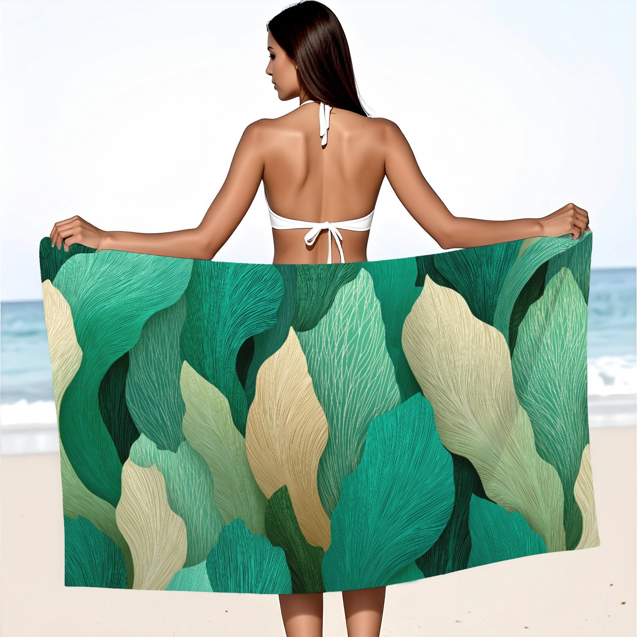Genérico Dreaming Extra Soft Compact Soft Beach Blanket Gradient Lines, Beach Blanket Suitable for Pool, Camping, Beach Travel Towel 180x90, Colorful