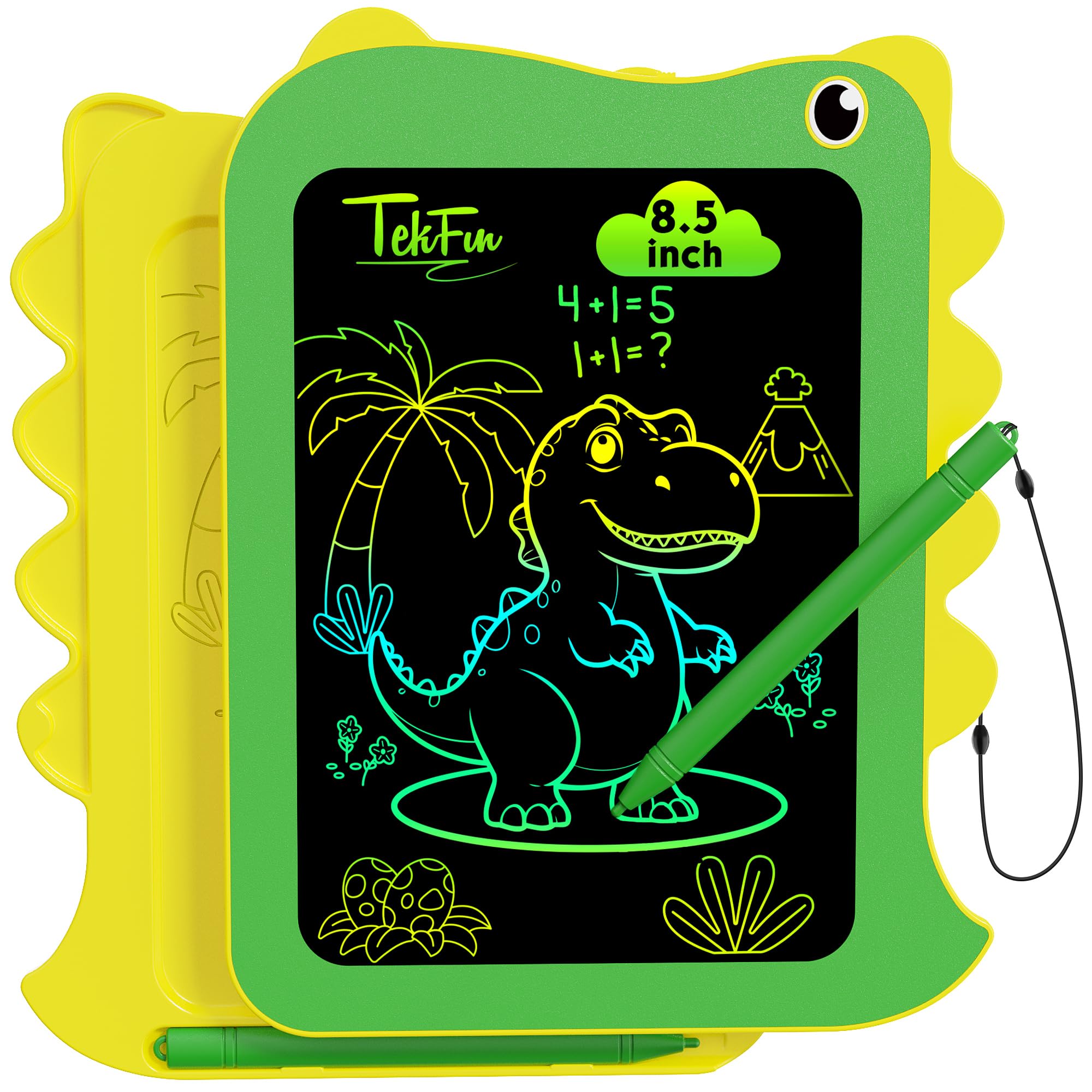 TEKFUN Toddler Boy Toys, LCD Writing Tablet for Kids, Doodle Board Dinosaur Toys, Travel Essentials Toys for 3 4 5 6 Year Old Boys Girls, Easter Birthday Christmas Gifts (8.5inch Green)