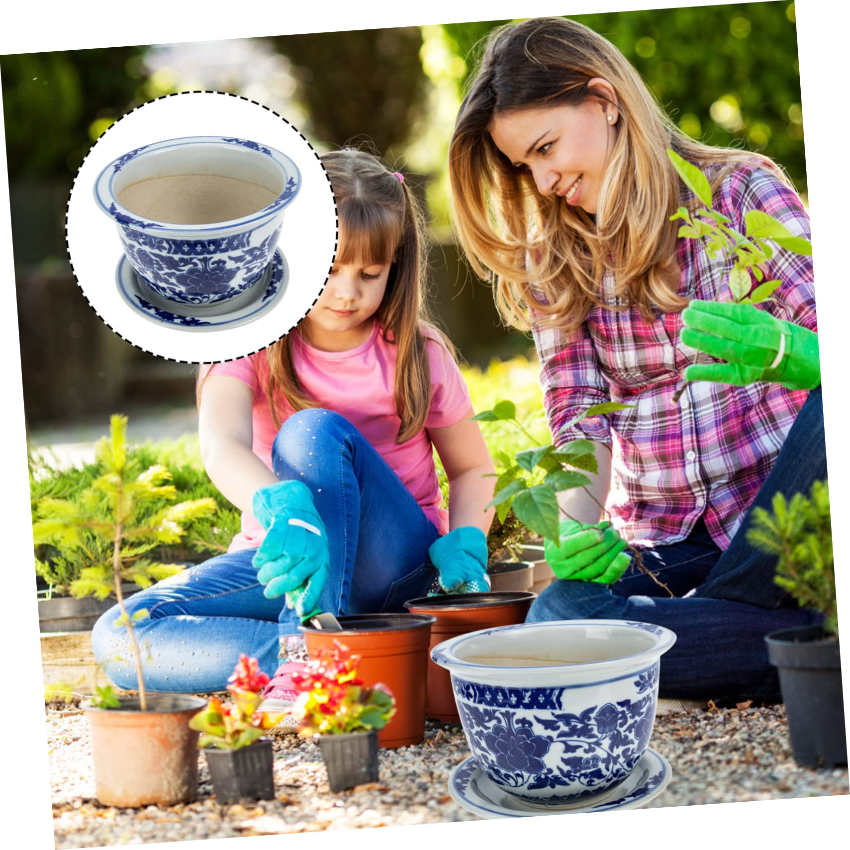 POPETPOP 3 Zestawy Doniczka Doniczka Ceramiczna Doniczka Bonsai Doniczka Gospodarstwa Domowego Doniczka Na Rośliny Doniczki Sadzarki Do Roślin Domowych Duży Rozmiar Sadzarka Ceramiczna