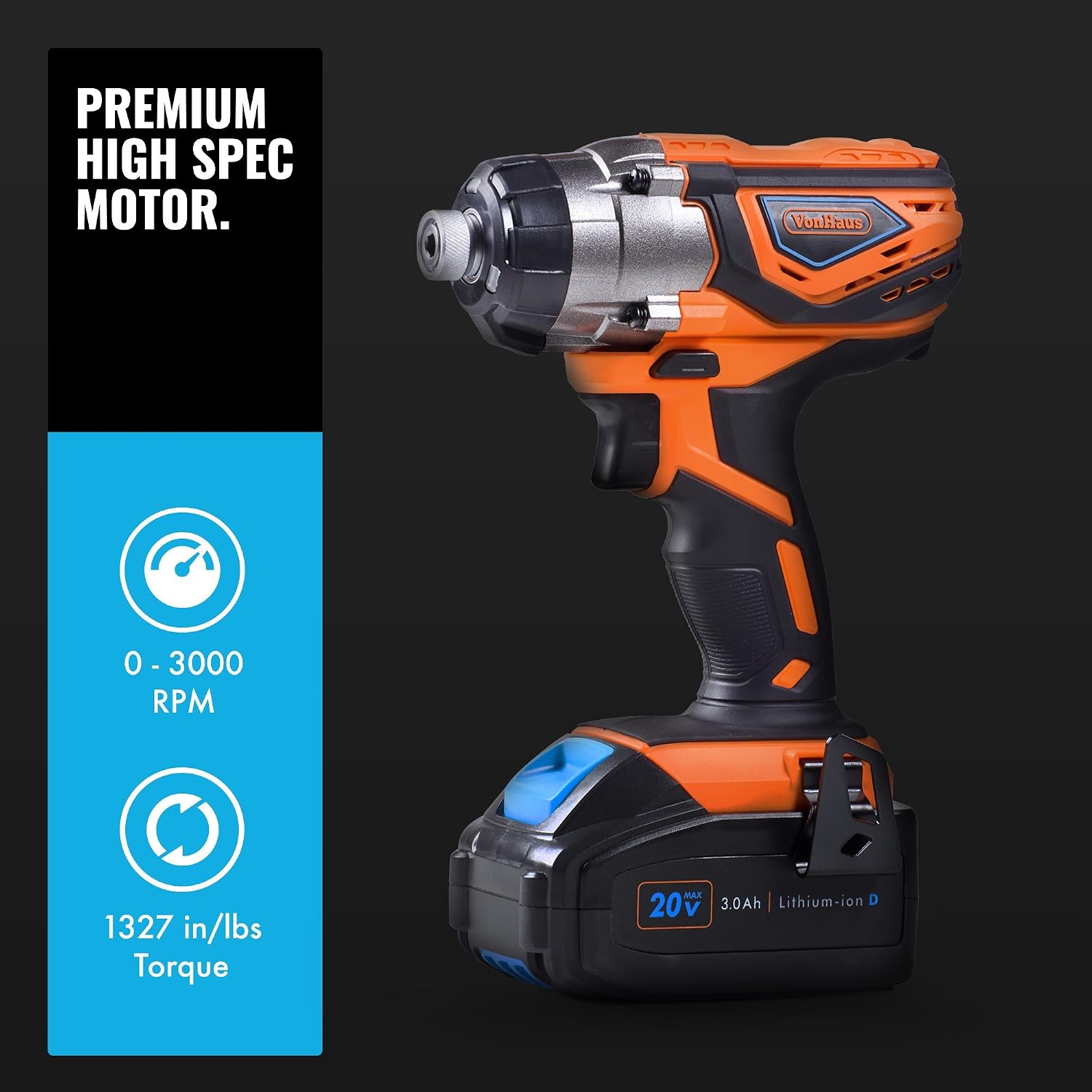🔥 Flash Sale VonHaus 20V MAX Cordless 1/2 Impact Wrench Set High Torque with Variable Speed - Includes 3Ah Lithium-ion Battery, Smart Charger, Belt Hook and Tool Bag Tech Deals 🔥 VonHaus 20V MAX Cordless 1/2 Impact Wrench Set High Torque with Variable Speed - Includes 3Ah Lithium-ion Battery, Smart Charger, Belt Hook and Tool Bag