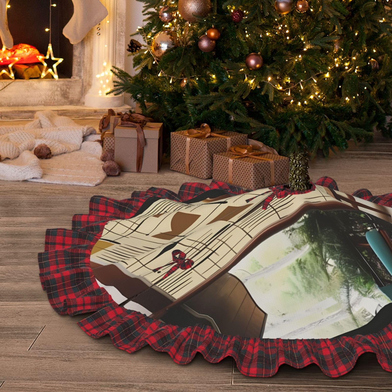 Jupe de sapin de Noël 121,9 cm imperméable et rustique