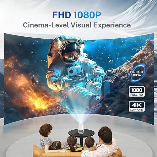 Miniatura 2 de Calibración visual FHDAI nativa 1080P Proyector inteligente con Dolby Audio, compatibilidad con 600 ANSI 4K, enfoque automático AI y Keystone,