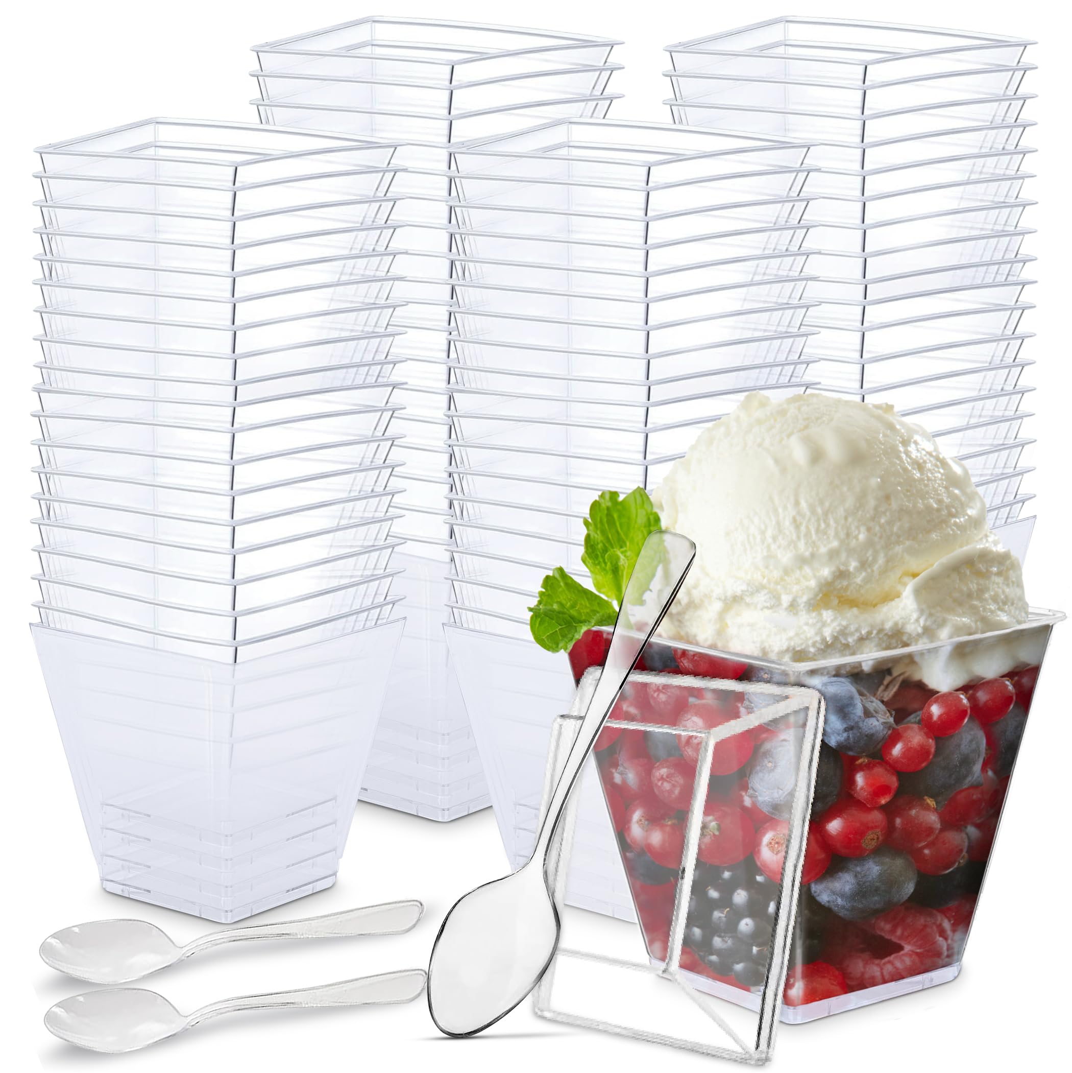 Amazon.com: Oasis Creations 8 oz Square Dessert Cup - 50 Count
