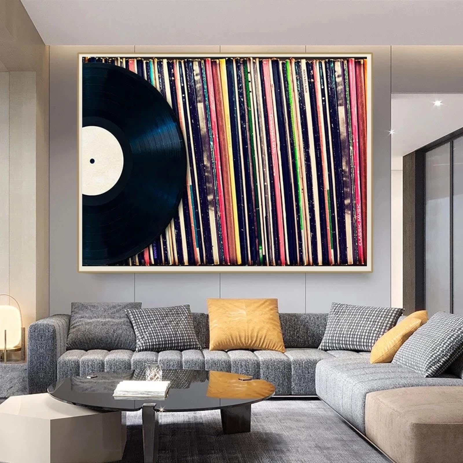 XINBAO Kolekcja albumów graffiti vintage płyta winylowa płótno mural obraz sztuka ścienna plakaty muzyczne wydruki muzyczne obrazy do dekoracji domu 60 x 80 cm bez ramy