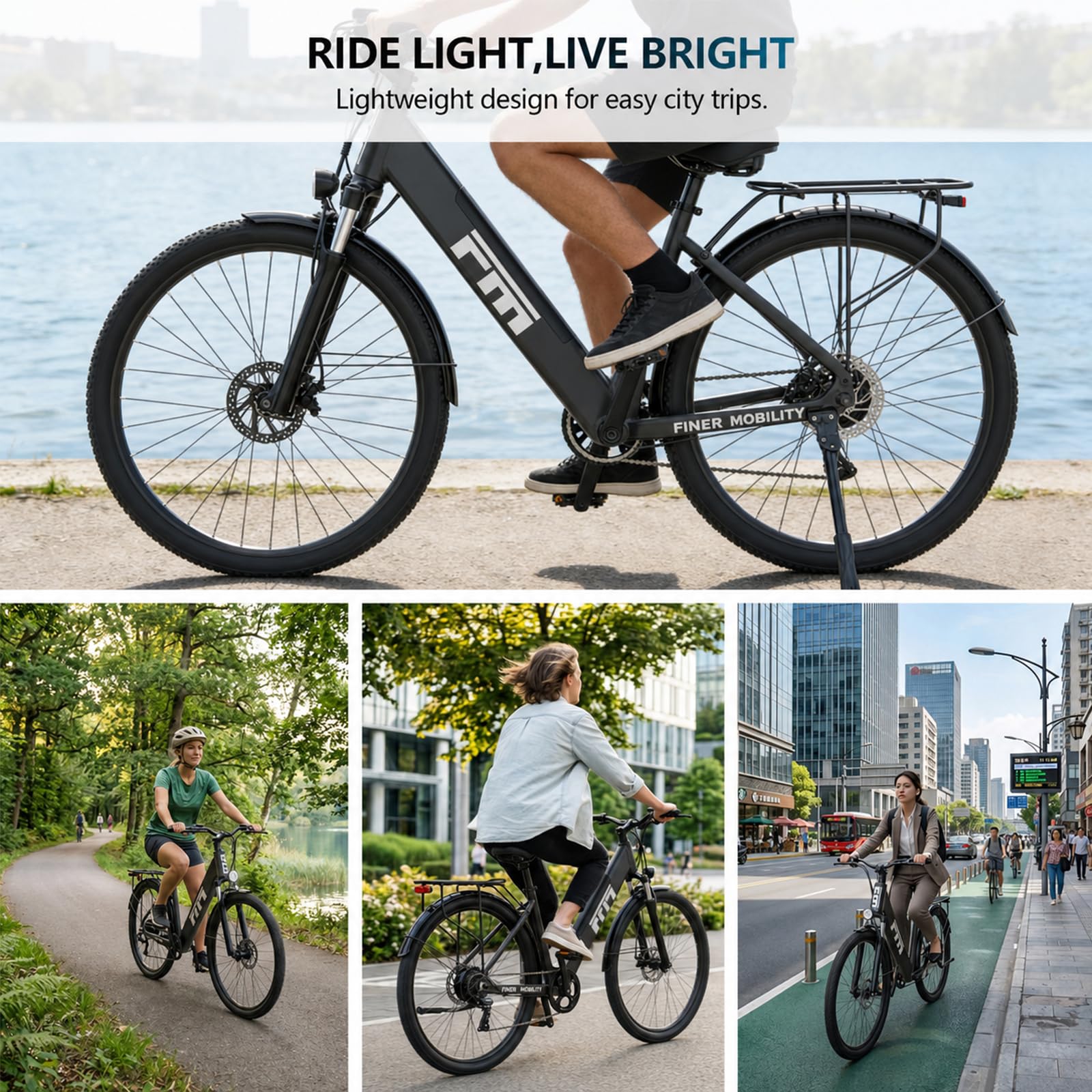 Bicicleta eléctrica de 27,5 pulgadas para mujer y hombre, 7 marchas, con batería de 594 Wh