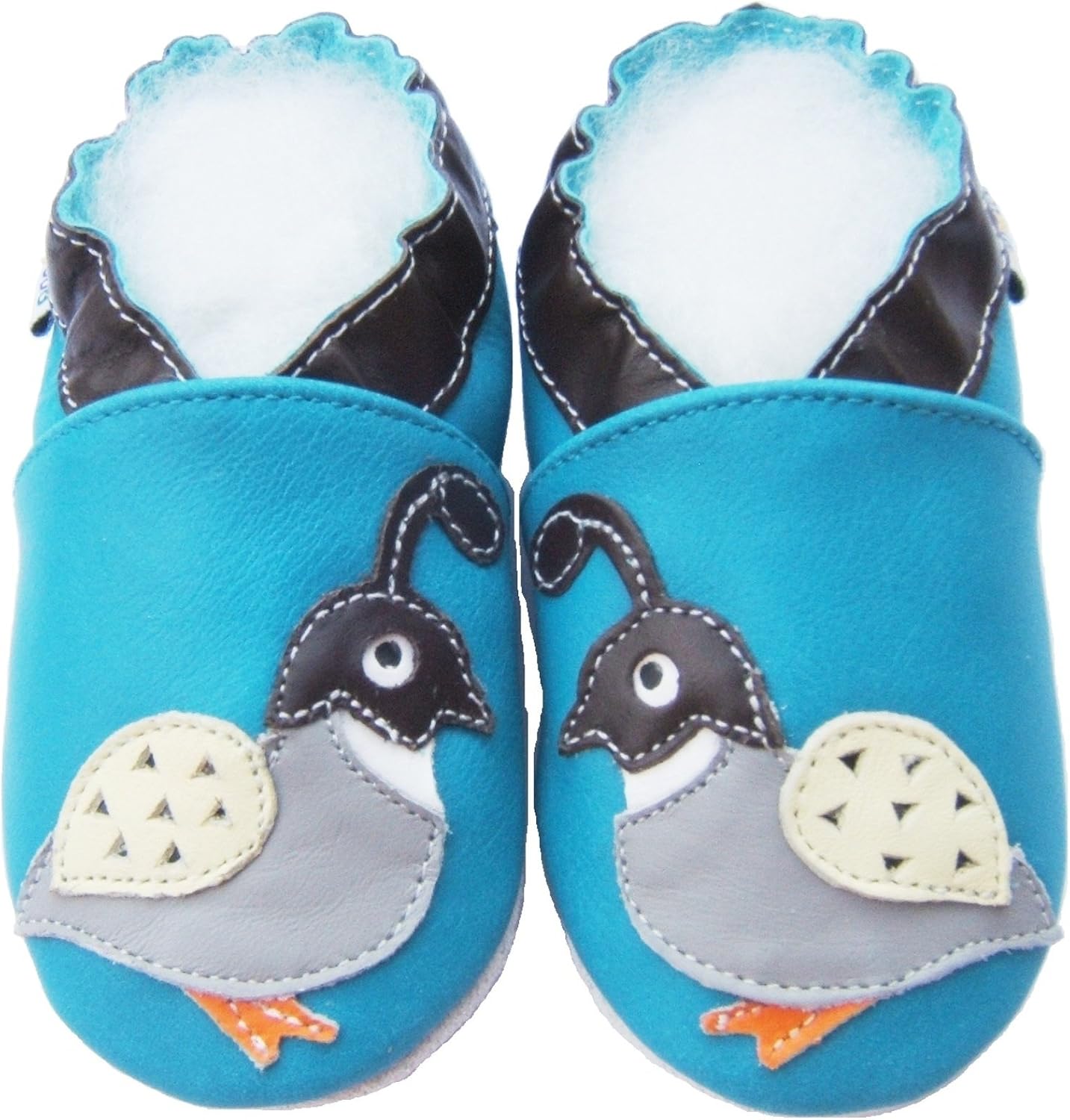 Jinwood Leather Baby Soft Sole Shoes Boy Girl Infant Children Kid Toddler Crib First Walk Gift Quail Blue