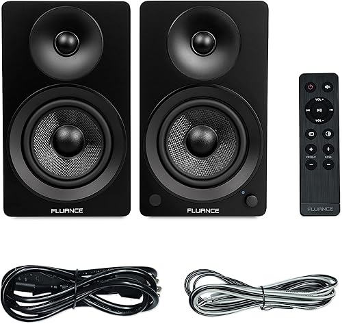 Miniatura 9 de Fluance Ai41 - Altavoces estéreo de 2 vías 2.0 con controladores de 5 pulgadas, amplificador de 90 W para tocadiscos, TV, PC y Bluetooth 5