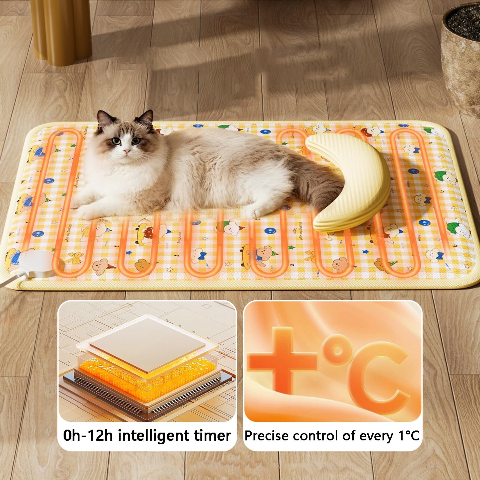 tappetino per animali domestici, Tappetino Riscaldante for Gatti, con Cuscino, Resistente(X Small)