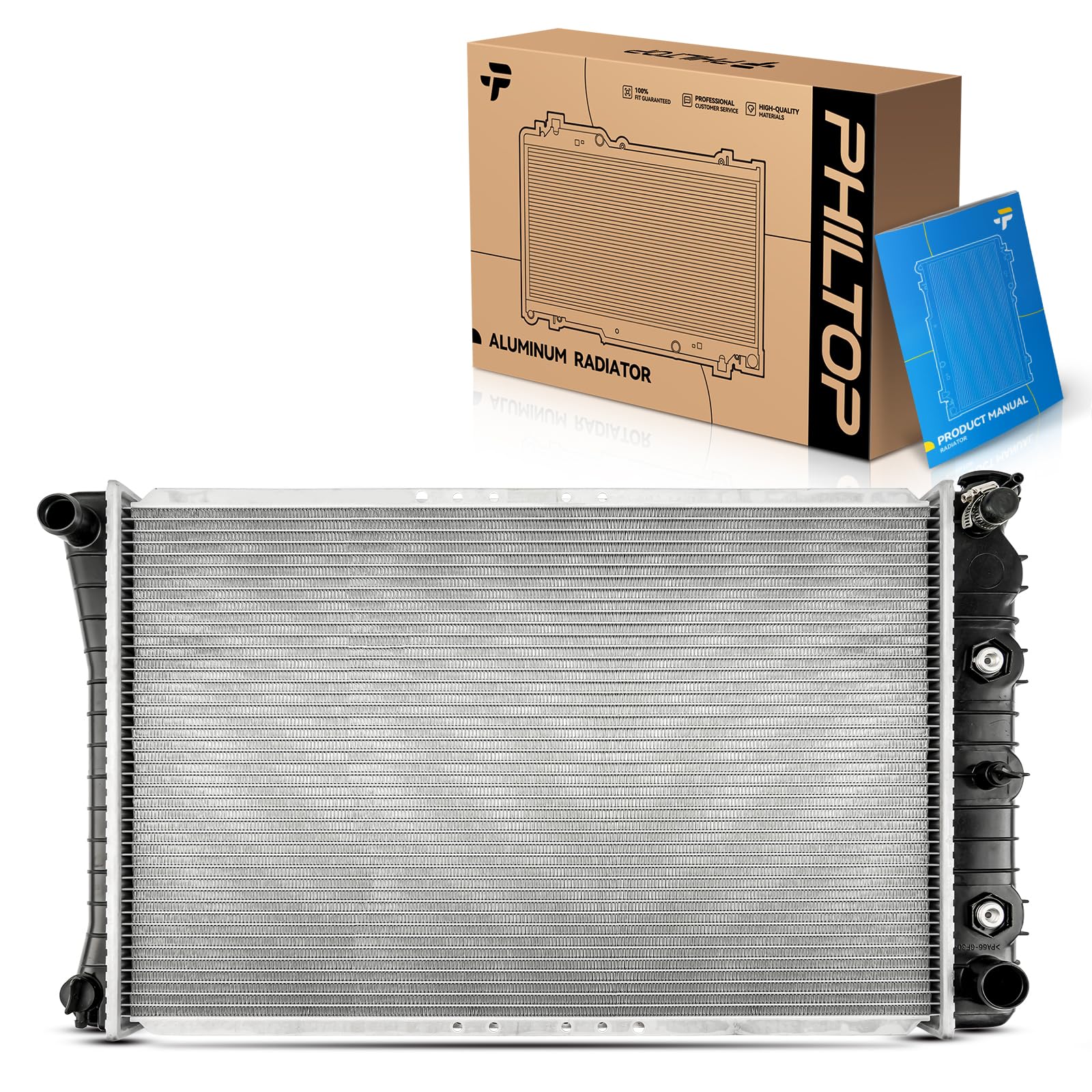 PHILTOP CU162 Automotive Radiators for 1978-1987 El Camino 1981-1988 Monte Carlo 1978-1988 Cutlass Supreme 1978-1979 Monte Carlo (w/A/C Or Heavy Duty Cooling; w/o EOC (Engine Oil Cooler); 1 Row core)
