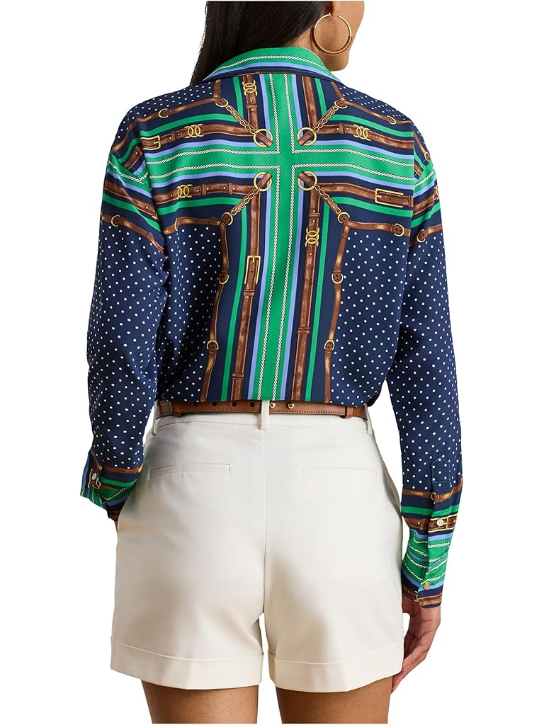 Blue Lauren Ralph Lauren Relaxed Fit Belting & Polka-Dot Shirt