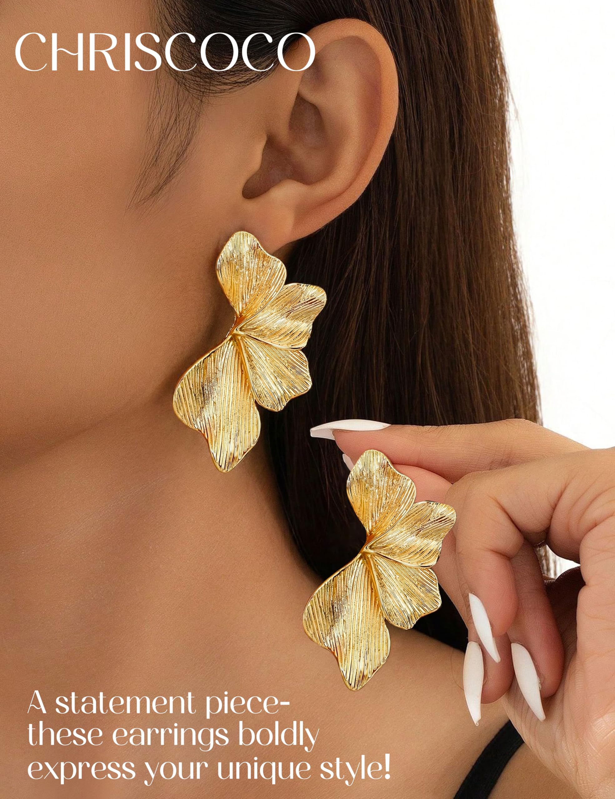 Pendientes de Plata de Ley 925 con Forma de Flor para Mujer