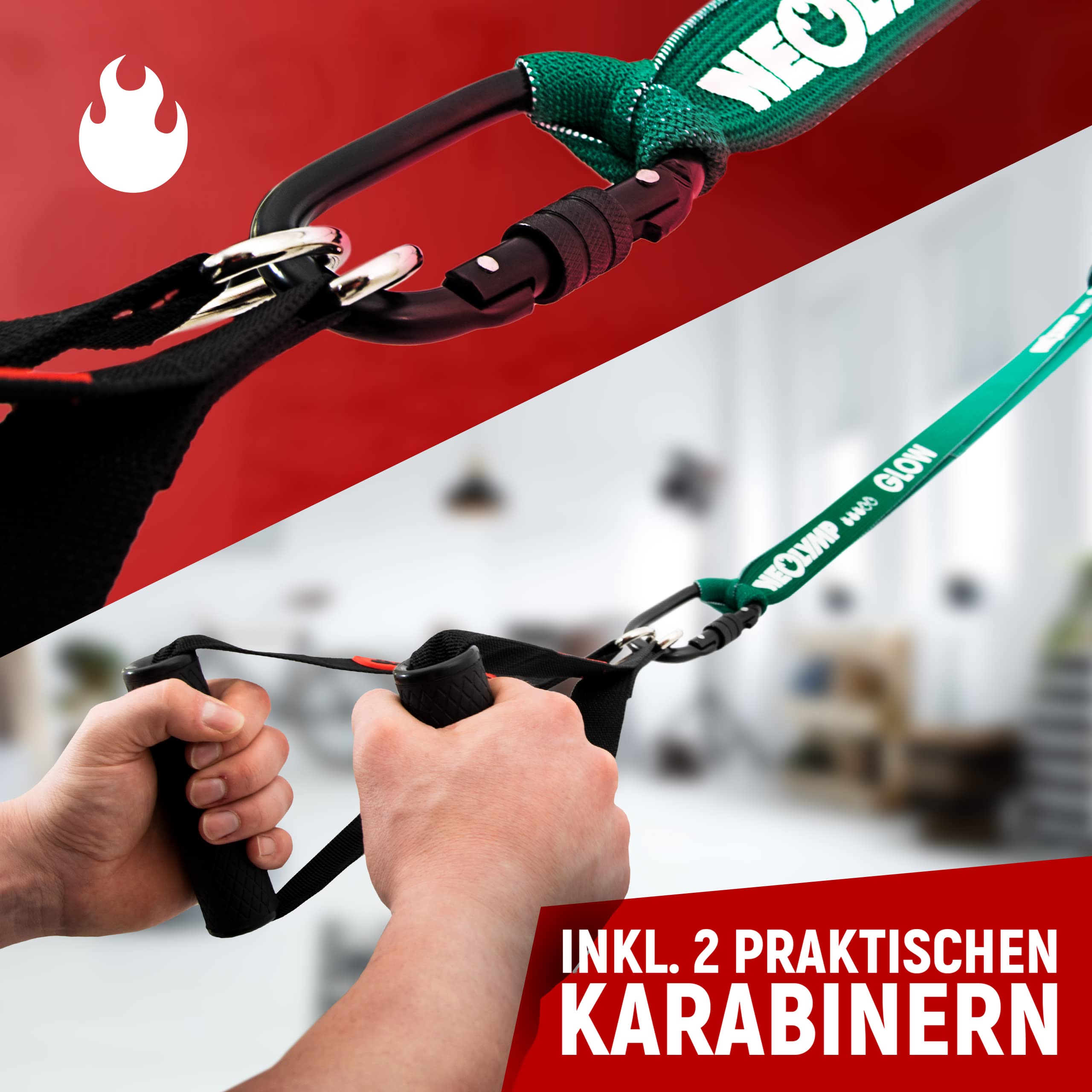 Hoogwaardige handgrepen voor fitnessbanden, 2 handgrepen met één hand voor weerstandsbanden, fitnessbandhandgrepen met massieve ABS-kern voor de training