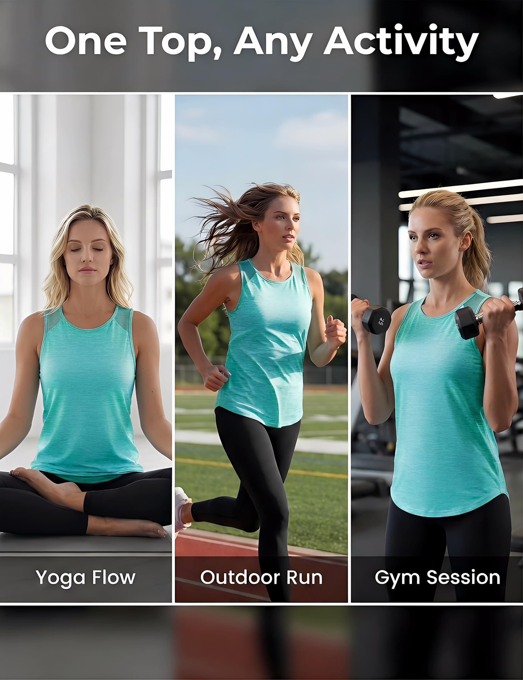 Camiseta Deportiva Mujer sin Mangas Camisetas Tirantes Espalda de Malla Ligero y Transpirable Fitness Top para Yoga Gimnasio Correr
