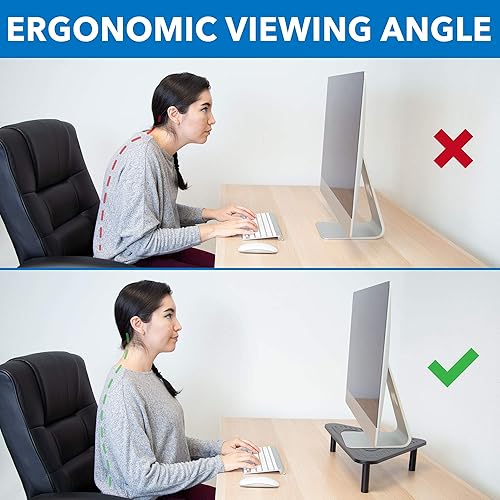 Miniatura 3 de Soporte de monitor de esquina  Estante de escritorio de esquina de altura ajustable  Elevador de pantalla triangular, diseño ergonómico de ahorro de