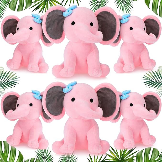 6 Pieces Elephant Stuffed Animals 9.84 Inches Soft Cute Elephant Plush