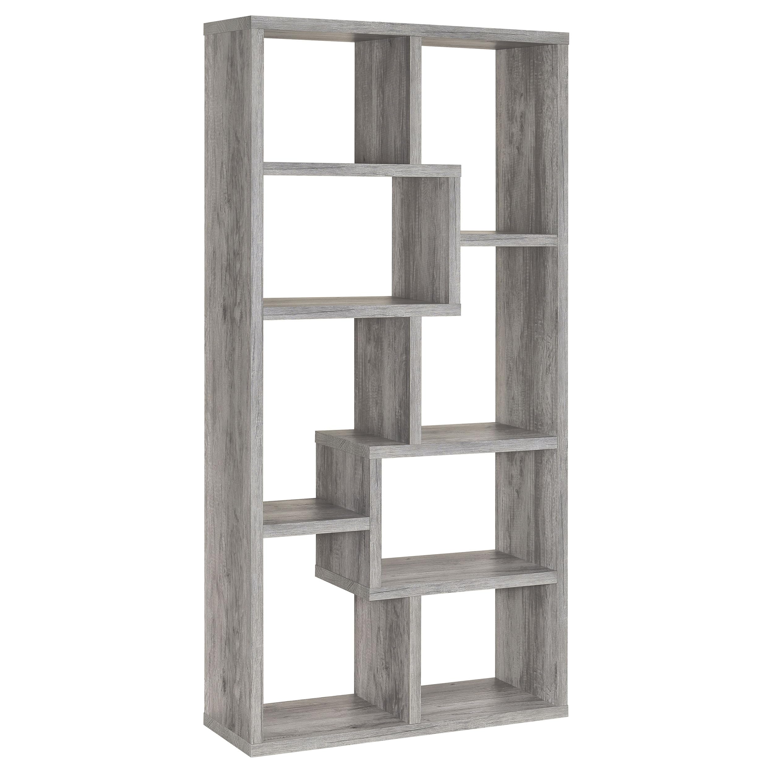 Coaster Home Furnishings - Theo - Wood & Laminated - 7-Shelf Geometric Bookshelf with Ample Storage and Display - Transitional - Home Office & Living