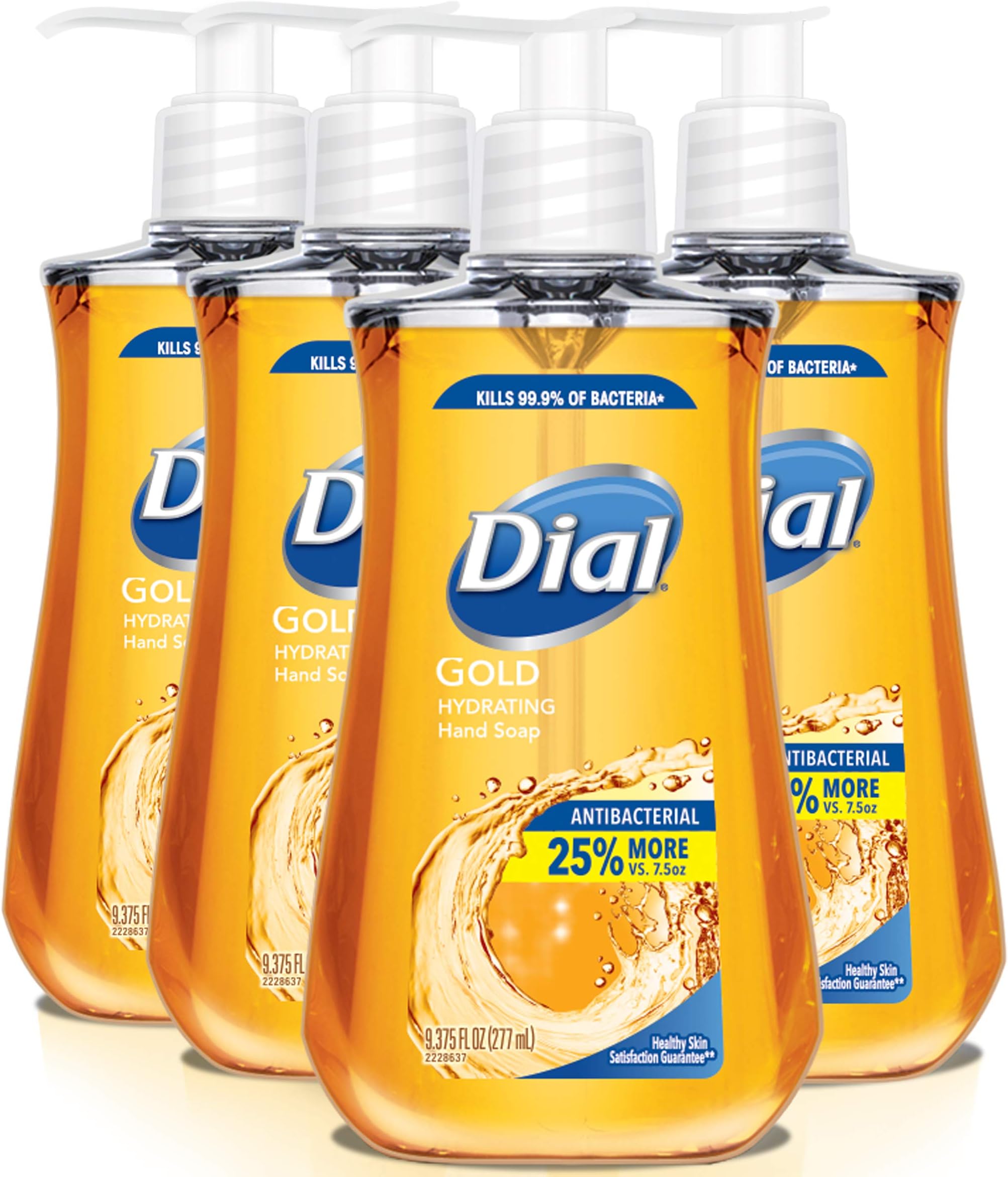 Dial Antibacterial Liquid Hand Soap, Gold, 9.375 Fluid Ounce (Pack of 4)