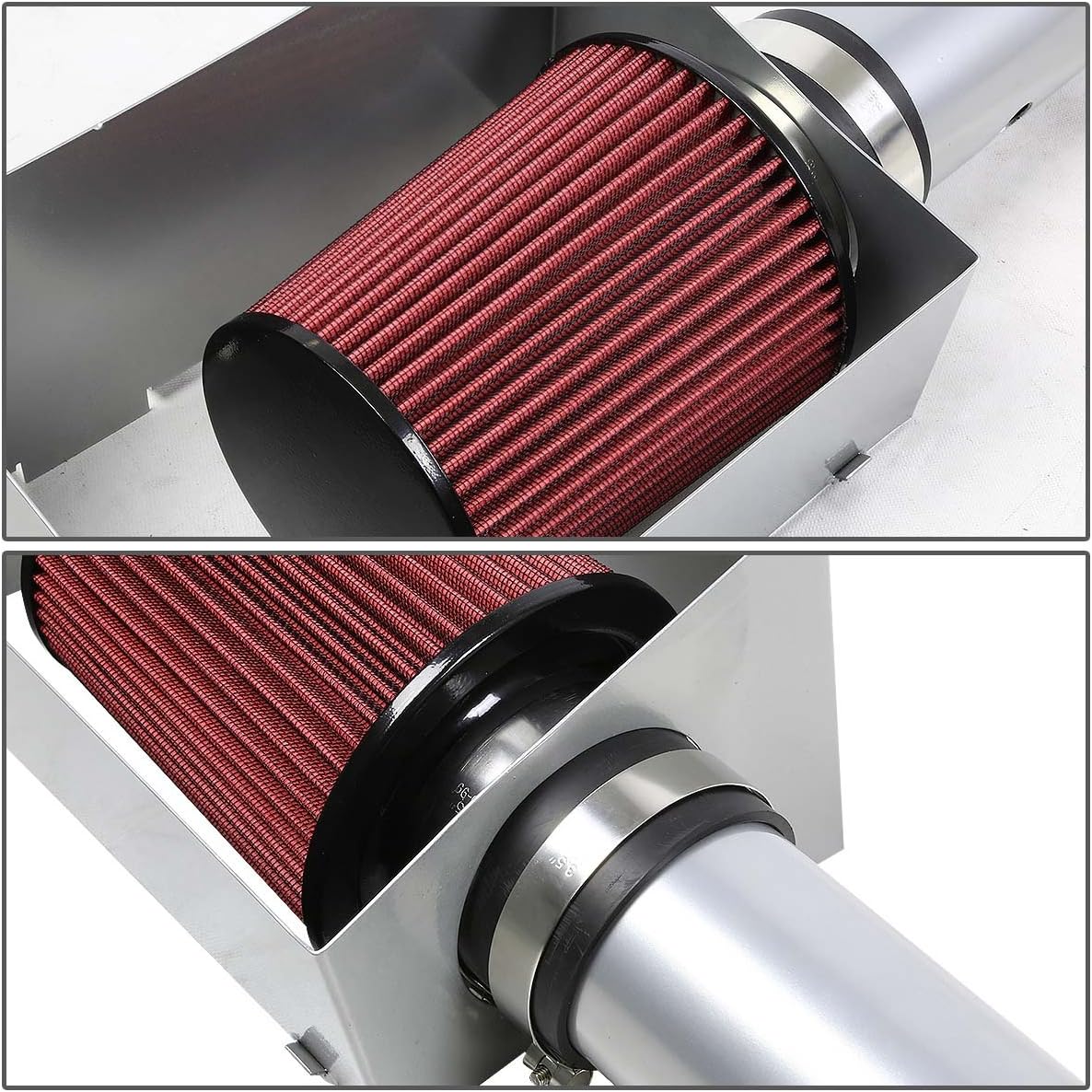 DNAMotoring AIP-2-HS-JGC0661L-SLSL Cold Air Intake System and Heat Shield