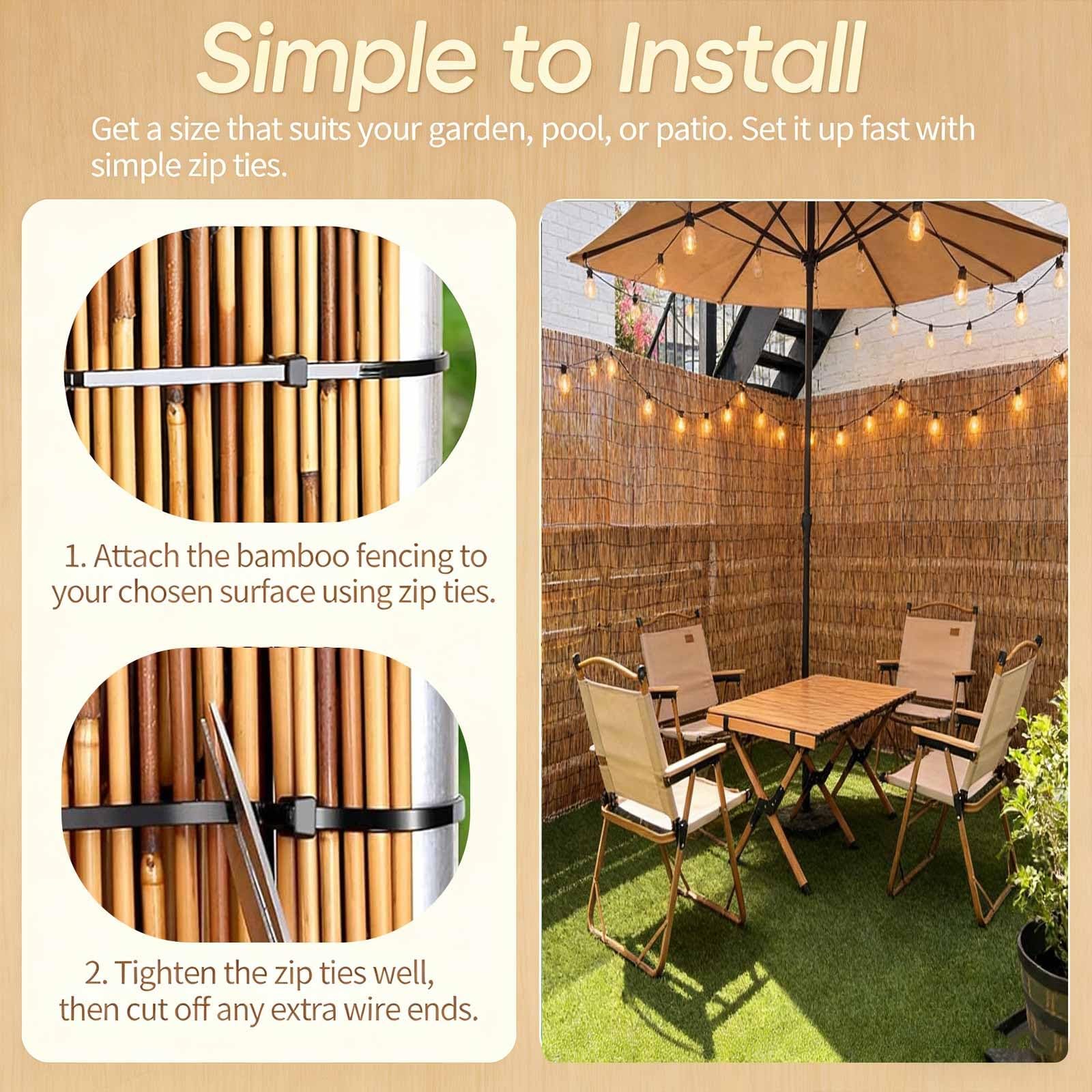 Brise Vue En En Roseau Naturel Pour Terrasse Canisse En Roseau Cloture Balcon Exterieur Panneau Occultant Jardin Grillage Canisse Bambou 50 60 80 90 100 120 130 150 160 180cm(Natural White,70x500cm)