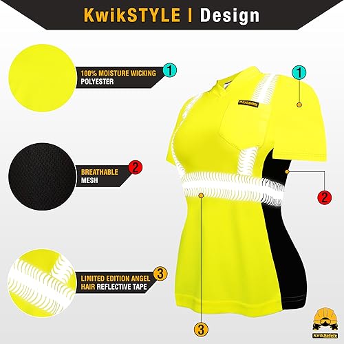 Miniatura 9 de KwikSafety - Charlotte, NC - Vixen Safety Shirt for Women Angel Hair Reflective Tape Class 2 + Class 3 PPE ANSI Tested OSHA