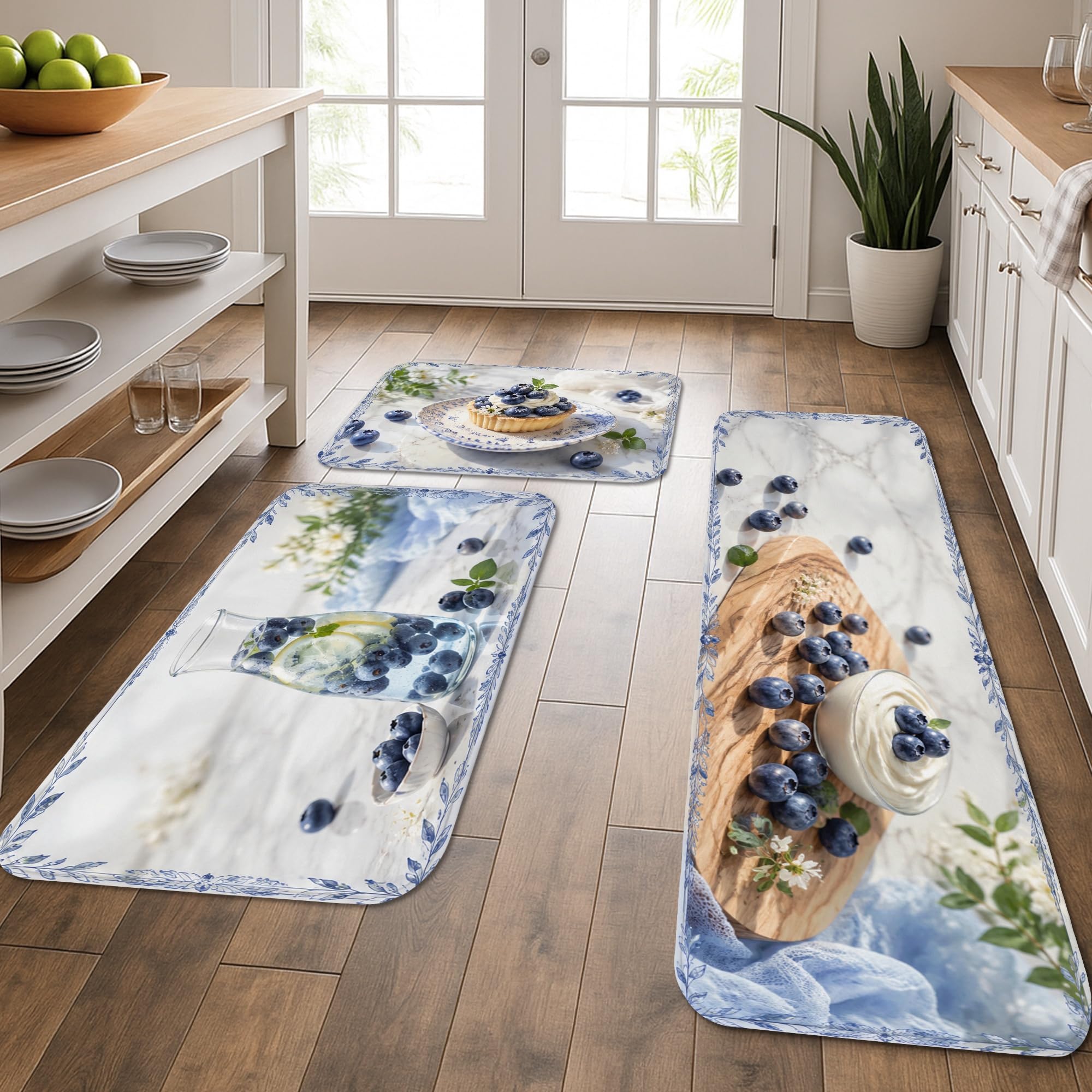 Tapis de cuisine pour évier lot de 3 tapis de sol style rustique chic