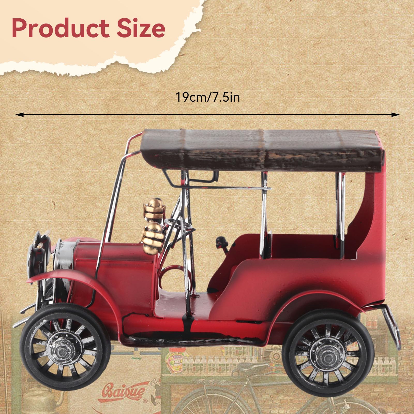 Modelo de Metal Clásico Coleccionable Mini Coche Antiguo para Hogar y Escritorio