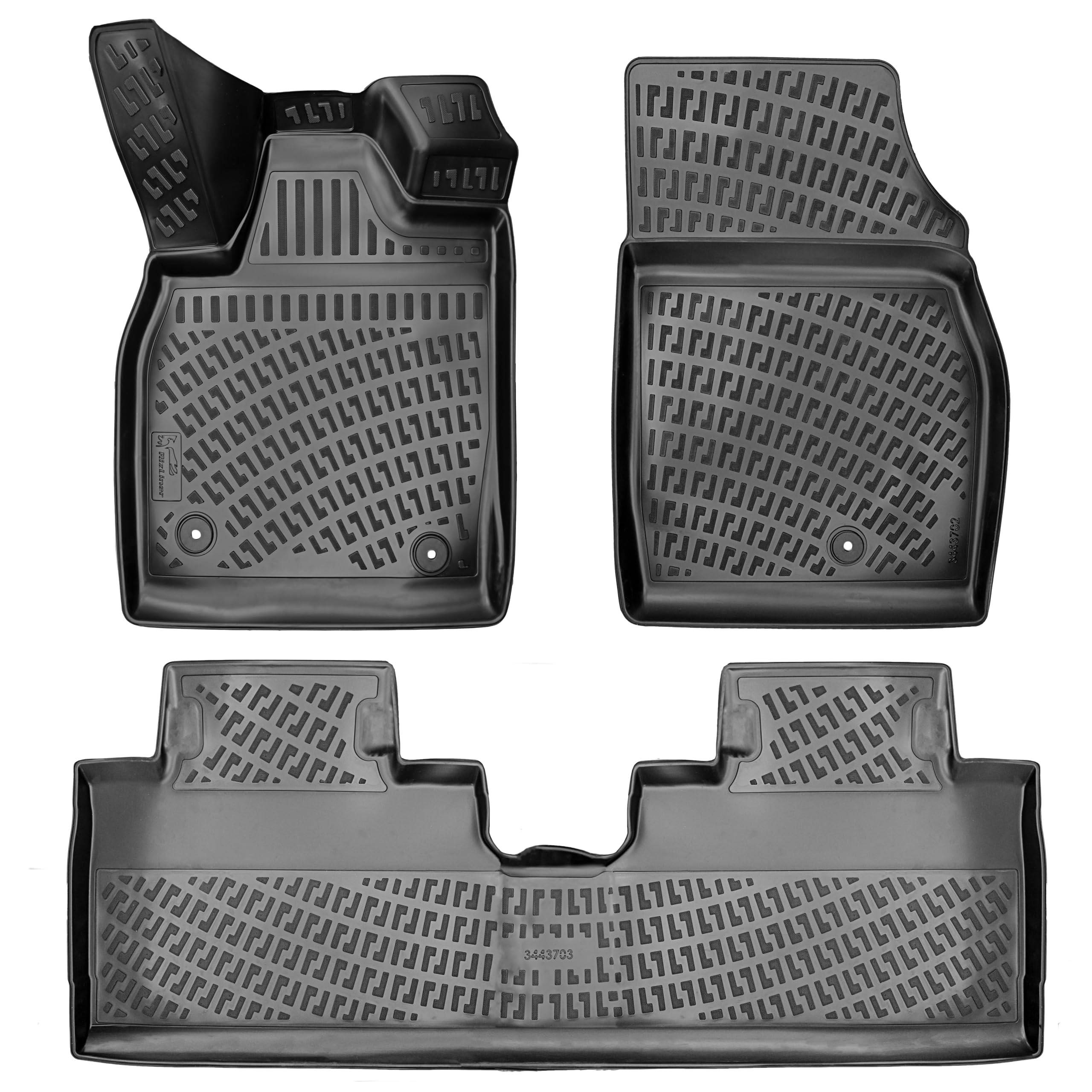 RizLiner Hyundai Ioniq 5 Unmovable Console 2022-2026 (No Movable Console) Floor Mats 3D Custom Fit Rubber Car Mats All Weather Laser Measured Floor Liners Heavy Duty Waterproof (Front & Rear) — view 25