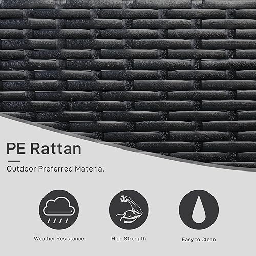 Miniatura 2 de Outvita Columpio para porche, columpio colgante de 5 pies para exteriores, columpio de mimbre para 3 personas, con cojín, almohada y cadena para