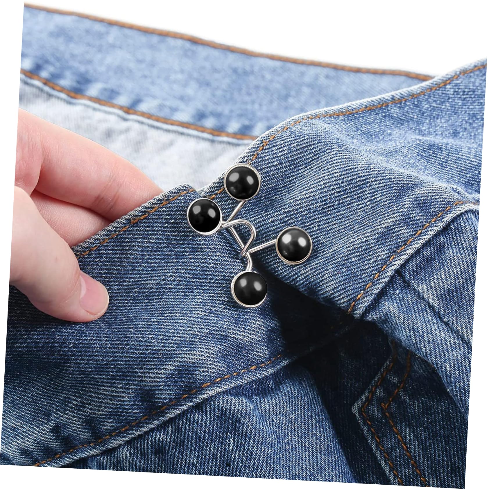 Healeved 4 Set Di Fibbie in Lega Per Jeans Pantaloni Portatili Bottoni Clip Di Sicurezza Fibbia Regolabile 4 Pezzi*4