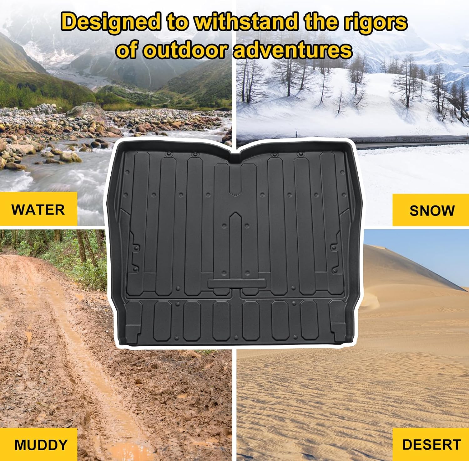 Rear Cargo Bed Mat Liner Compatible with Pioneer 1000-5 2016-2024 Accessories Cargo Trunk Tray UTV
