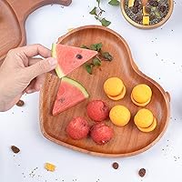 Vista 5 de VieWood Juego de 2 platos de madera con forma de corazón, platos clásicos irrompibles, fáciles de limpiar y ligeros para platos, aperitivos, postres