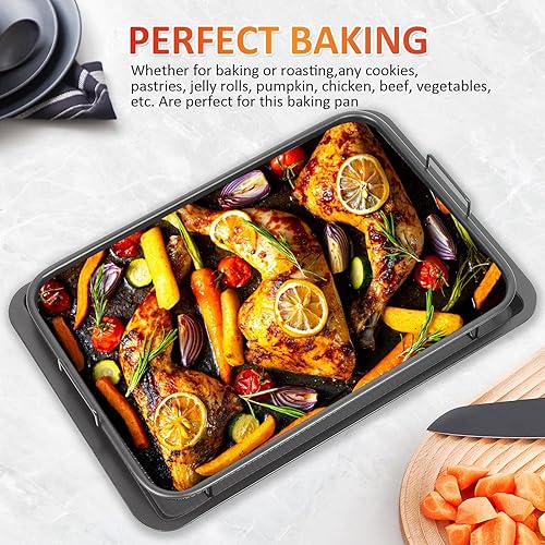 Miniatura 4 de Cesta para freidora de aire para horno, cesta y bandeja de freidora de aire de acero inoxidable de 19.1 x 12.8 pulgadas, bandeja de freidora de aire