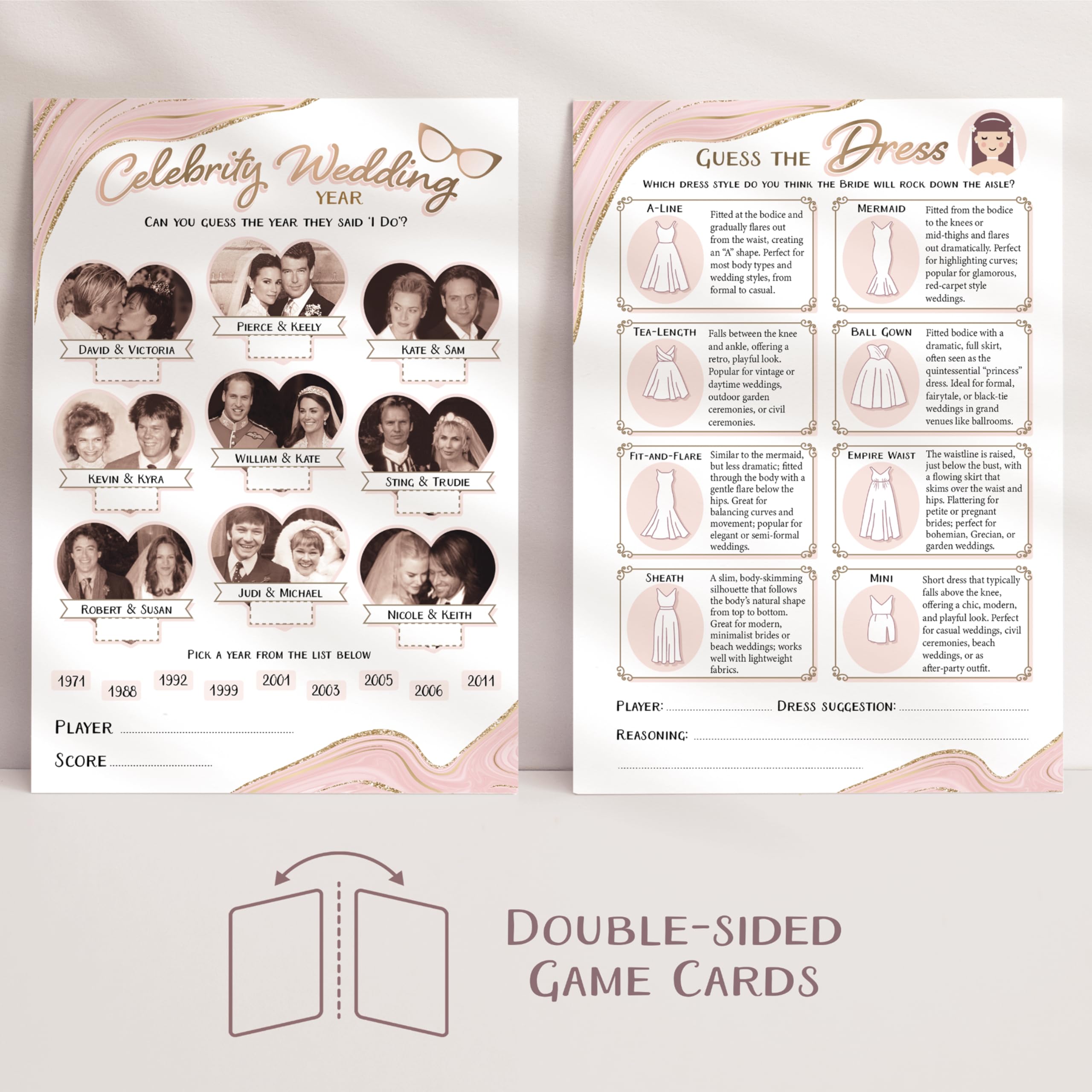 Rose Gold Hen Party Games (7 Fun & Elegant Games for 12 Guests), Classy Bachelorette - Image 4