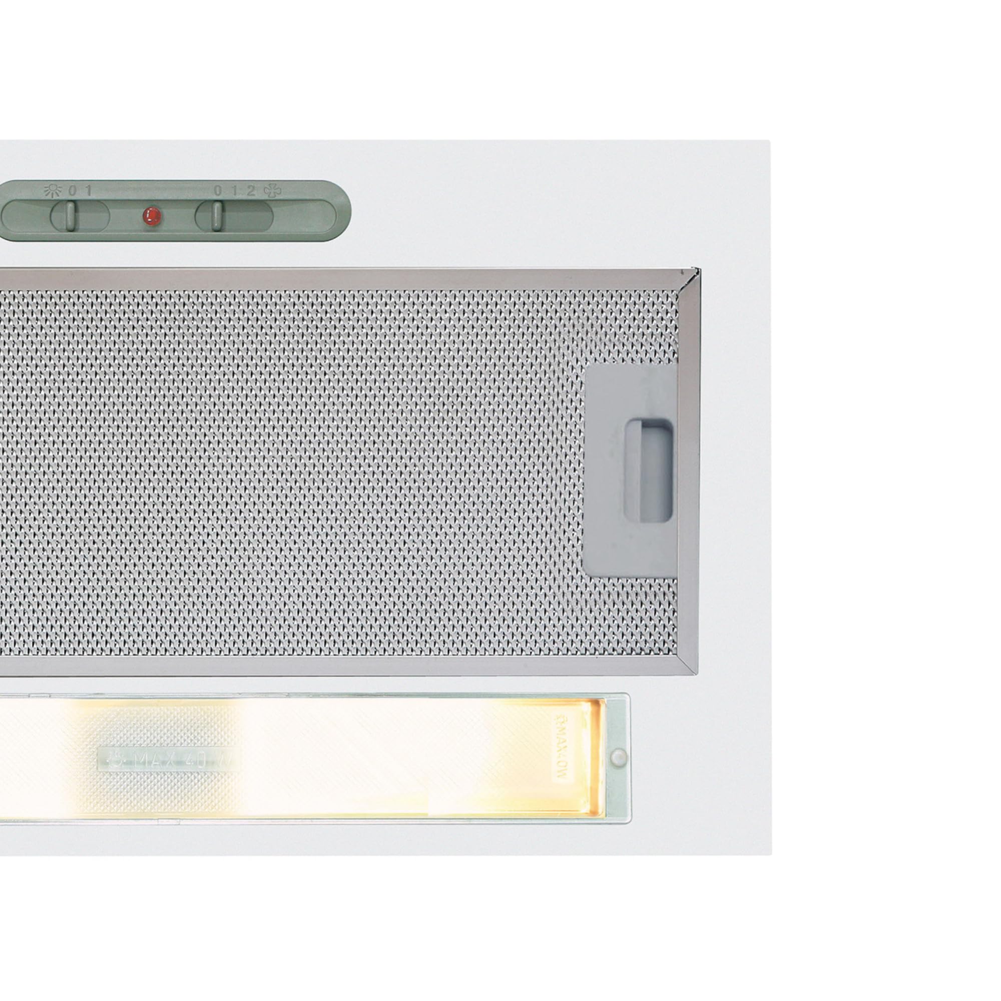 CATA - G 45 WH - Okap kuchenny - Przesuwany panel sterowania - 2 poziomy wyciągu - Oświetlenie LED E-14 - Bardzo cichy silnik - Białe wykończenie - Klasa energetyczna E - 56cm - 56cm