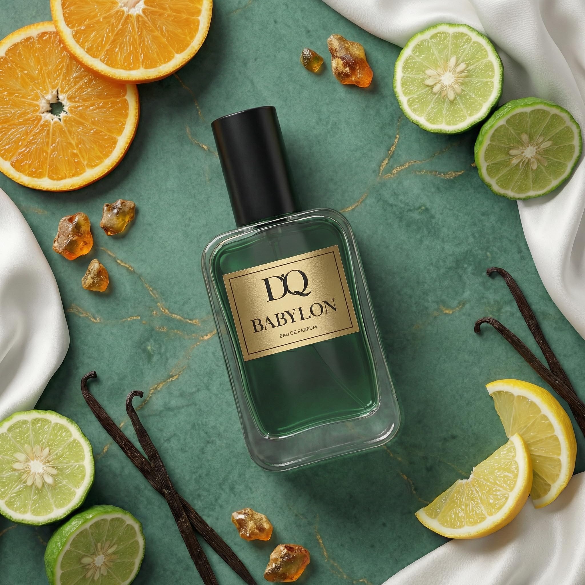 D’QAR BABYLON | Eau de Parfum Unisex 50 ml – Fruchtig-zitrischer Duft mit Orange, Bergamotte, Zitrone, Vanille, Moschus und Amber