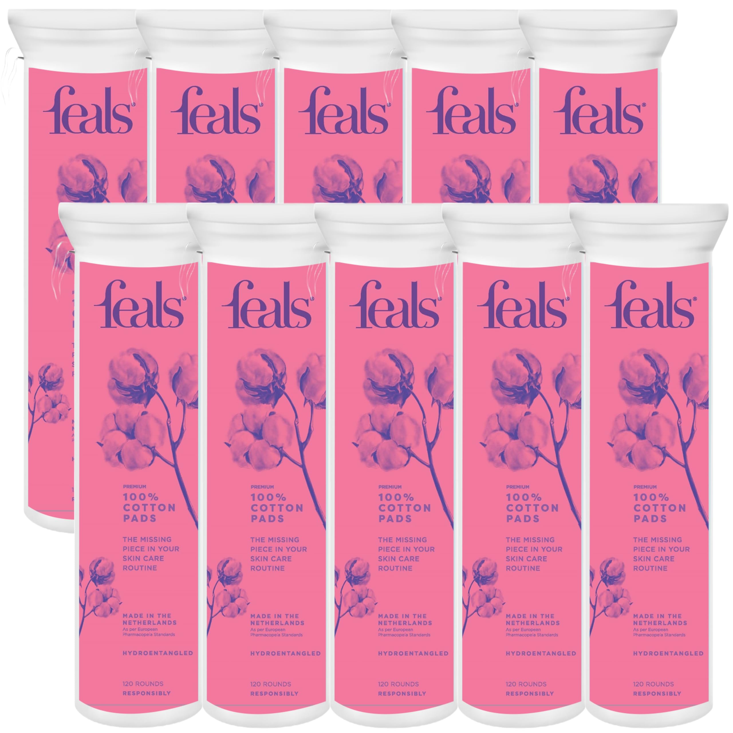 Feals Cotton Pads for Makeup Removal, 1200 Pads, 100% Natural and Gentle Cotton Pads, Ideal for Skincare Routine, Applying Face Toner, Cleaning, Cleansing, and Makeup Removal, Ideal for All Skin Types, For Eye & Face Makeup Removal, Nail Polish Removal, Pack of 10 (120 pads each)-picture-16
