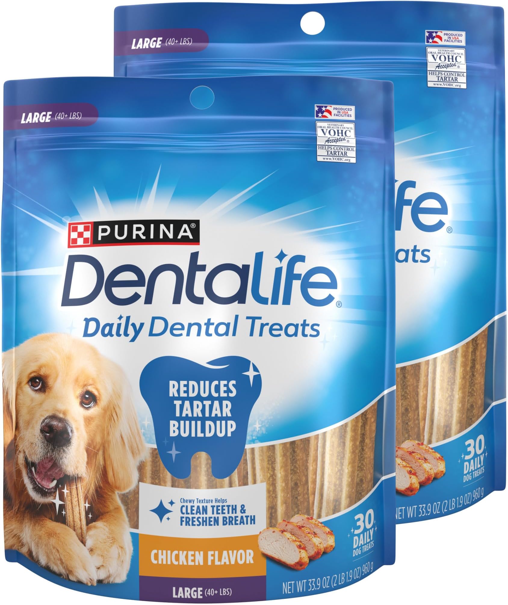 Purina Daily Oral Care Large Dog Dental Chews, (2) 30ct