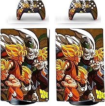 Skin Poster PS5 Skin Protective Wrap Cover Vinyl Sticker Decals for PlayStation 5 Disk Version Console and Two Dual Sense 5 Sticker Skins Black PS5 Skin Console and Controller (Dragon Ball Z)