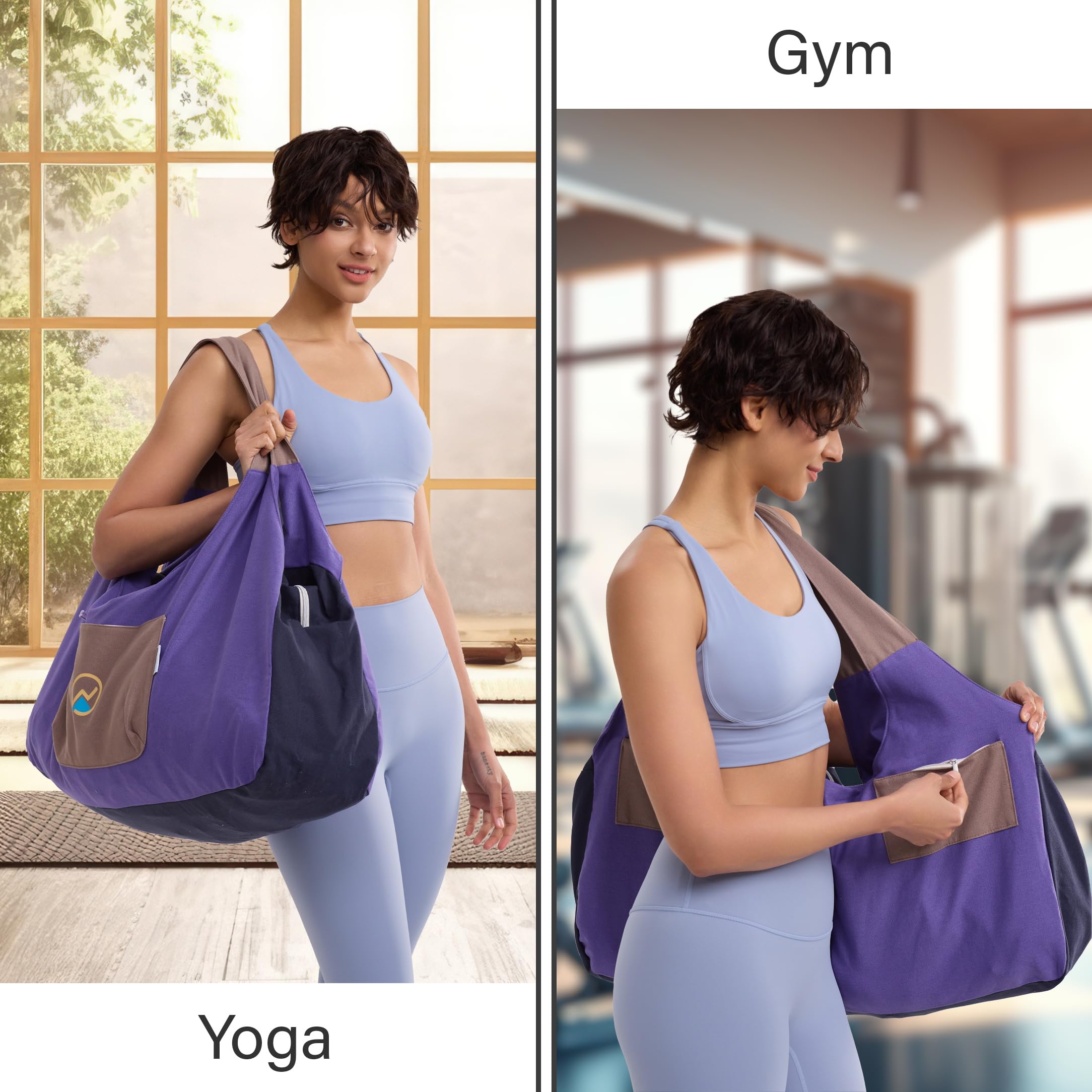 JoYnWell Grande borsa per tappetino da yoga per uomini e donne, elegante borsa con 4 tasche, resistente supporto per yoga si adatta a tutte le tue cose leggera e facile da trasportare, 76,2 cm