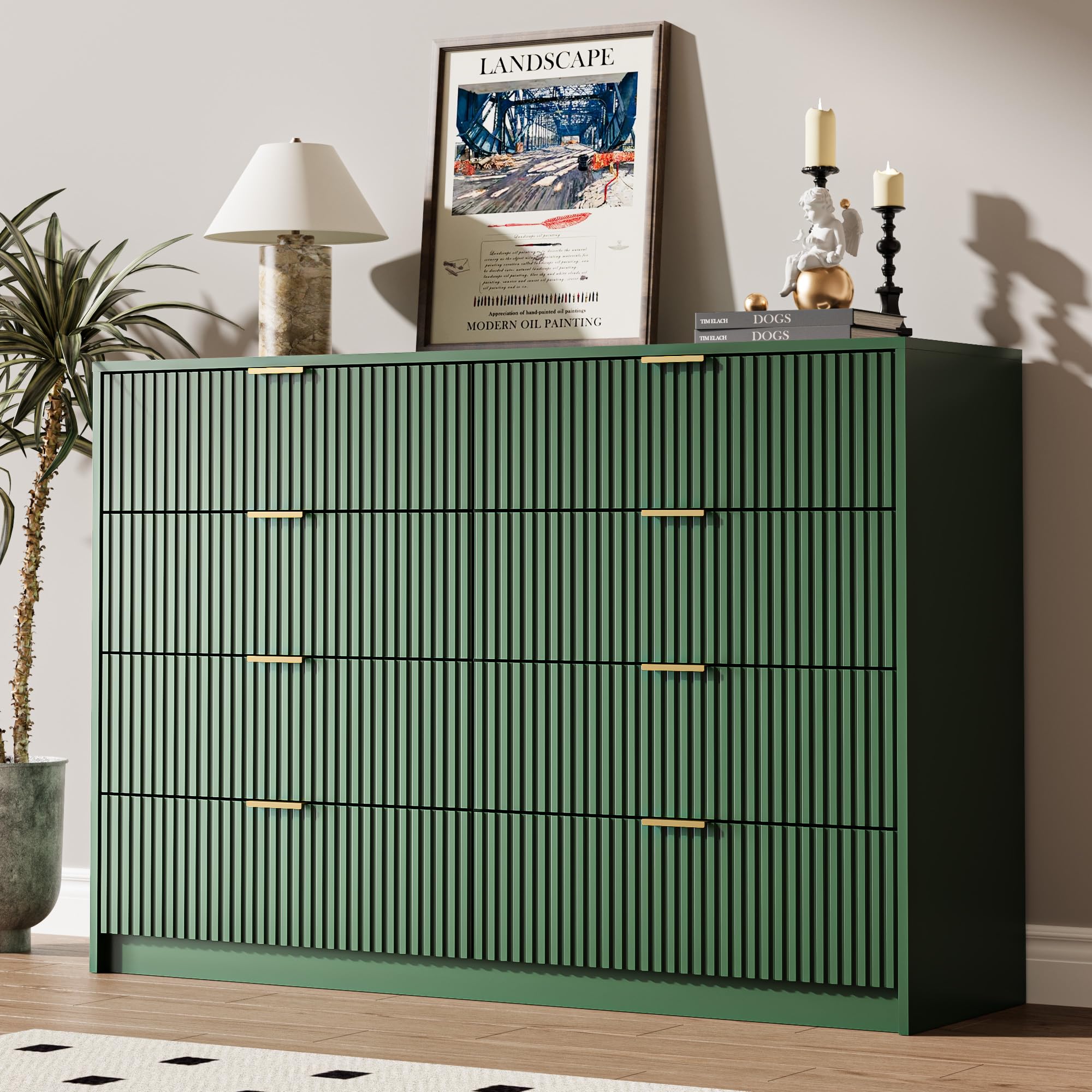 MAISONARIA Green 8-Drawer Dresser