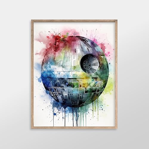 Miniatura 2 de Impresión artística de acuarela de Star Wars, impresiones artísticas giclée de alta calidad, decoración estética de pared de Darth Vader Yoda