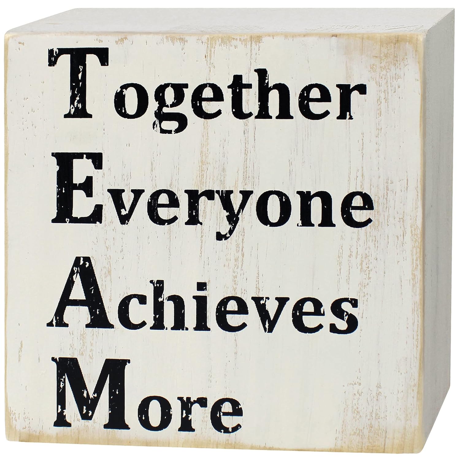 ARTGIFTHOU Farmhouse Distressed Wood Box Sign Vintage Signs Decor for Home Wall/Tabletop/Shelf/Office Decoration Art, TEAM