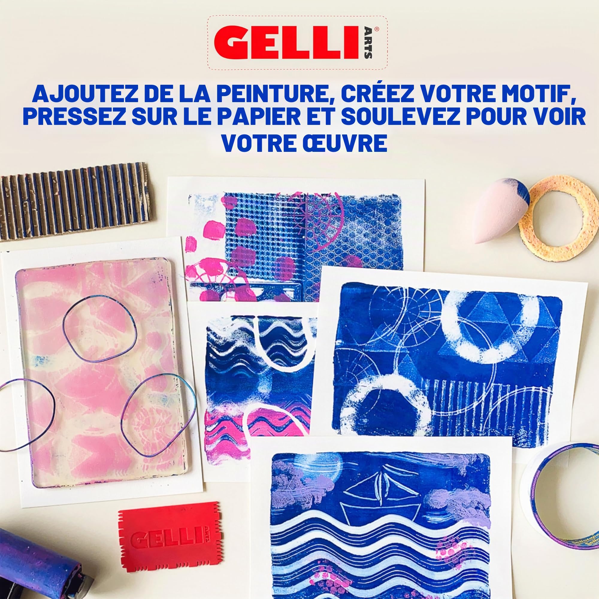 Gelli Arts Planche 20,3 x 25,4 cm, Multicolore