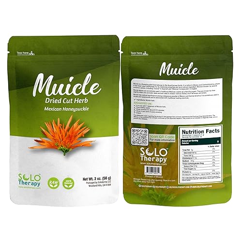 Muicle Té de Hierba Madreselva Mexicana 1.98 oz, Bolsa resellable, Té Muicle Tea, Producto de México
