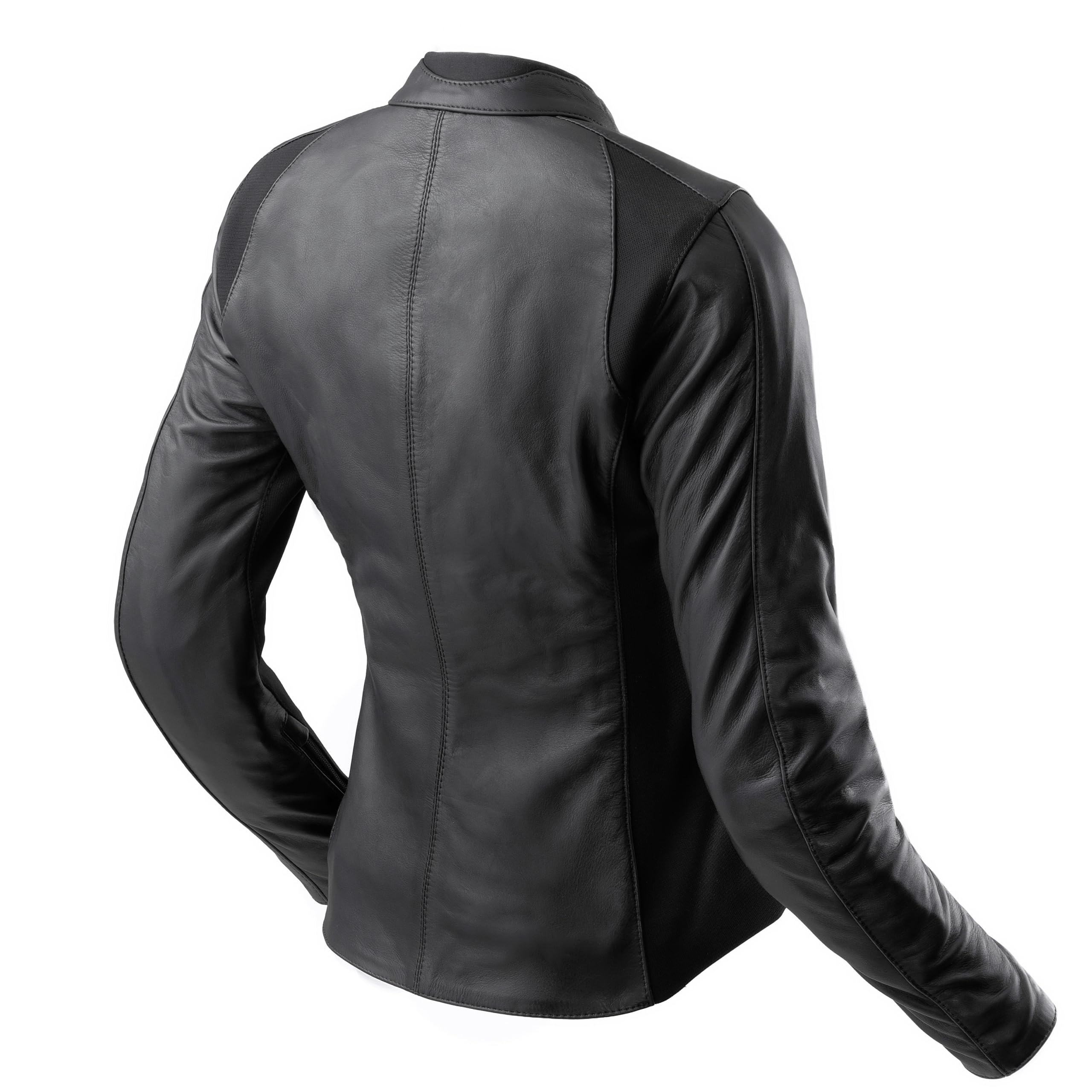 REBELHORN Siena Lady Motorradjacke Damen | Leder | Ellbogen und Schulterprotektor der Stufe 2 | Tasche für Rückenprotektor | Zentraler Belüftungskanäl | Größen bis 3XL